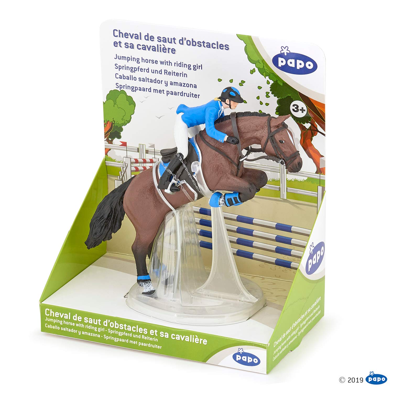Papo Jumping Horse With Riding Girl - Hand Painted Figurine - Heirloom Quality Collectible (51560)