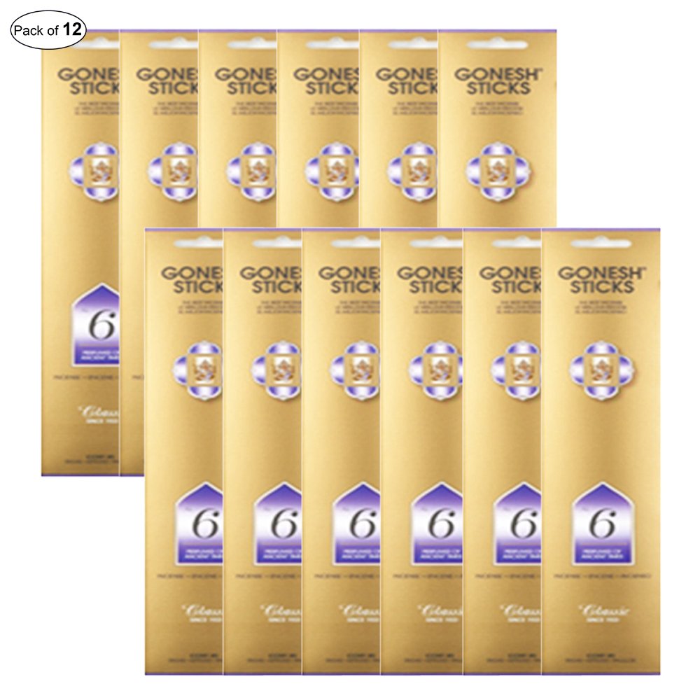 Incienso Gonesh n.º 6 – Perfumes de la antigüedad (20 varillas en 1 paquete) (paquete de 12)