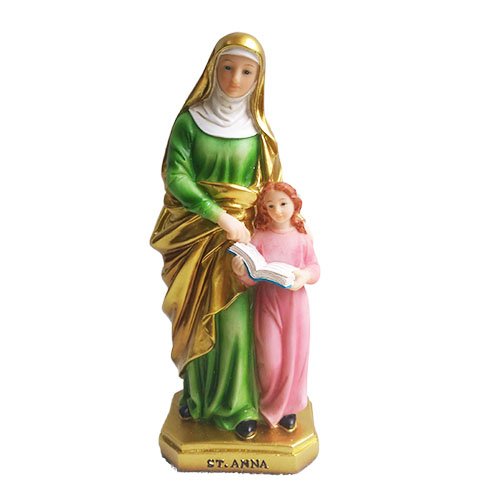 Estatua religiosa de Santa Ana Escultura de Santa Ana Estatua de Santa Ana Figura decorativa Estatua de Ana con el Niño Regalo (12 pulgadas)