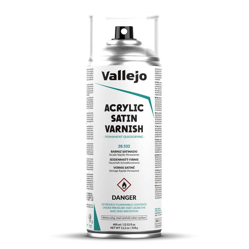 Vallejo Acrylic Satin Varnish Spray 400 ml (13.52 fl oz)
