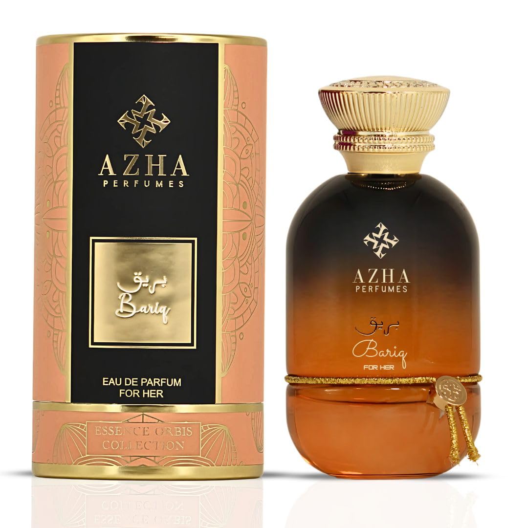 Azha Bariq Eau de Parfum for Women, Oriental Floral Fragrance with Violet Jasmine Saffron and Musky Woods, 3.3 oz Spray
