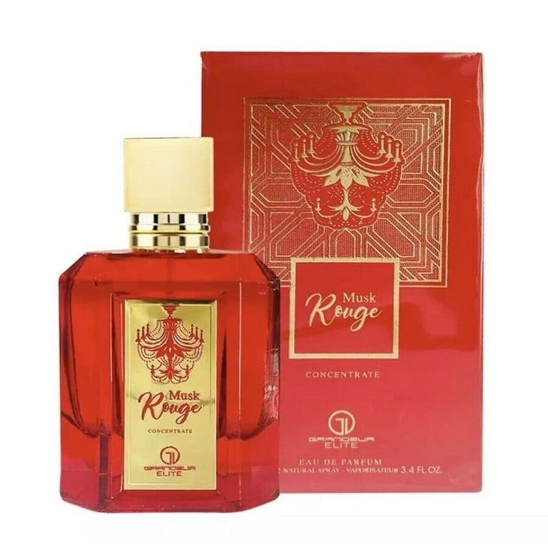 Grandeur Musk Rouge Eau de Parfum concentrado en spray para unisex, 3,4 onzas líquidas (100 ml)