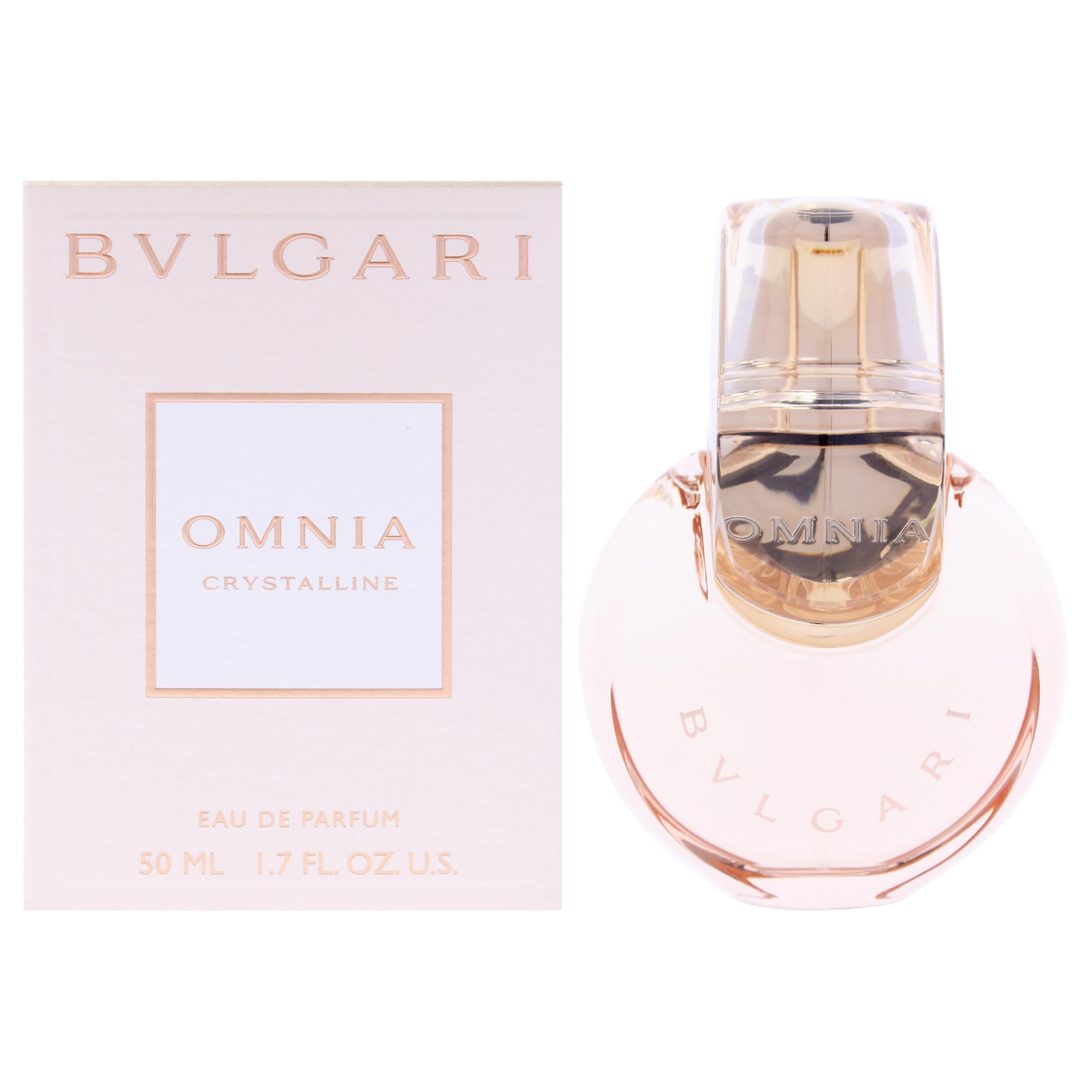 Bvlgari Omnia Crystalline Eau de Parfum for Women, Luminous Floral Fragrance with Nashi Pear Lotus Jasmine and Musk, 1.7 oz Spray