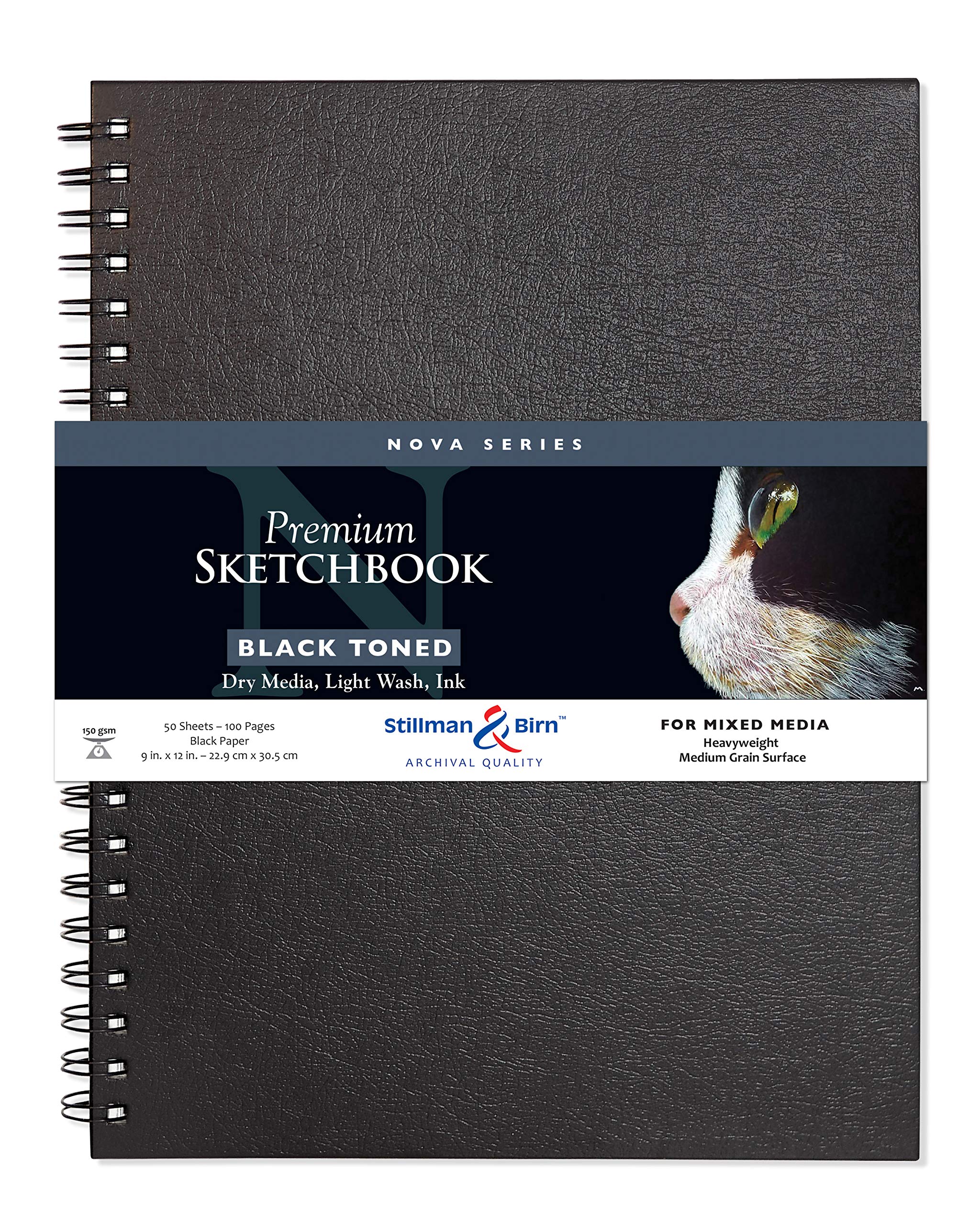 Serie Nova de Stillman & Birn: cuaderno de bocetos encuadernado con alambre, vertical, 9 x 12, papel gris de 150 g/m²