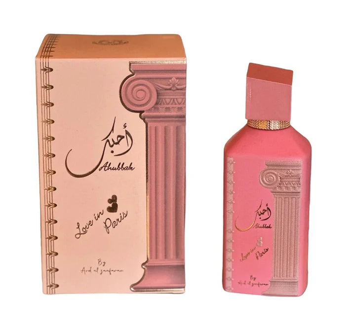 Ard Al Zaafaran Ahubbak Love in Paris Eau de Parfum Spray para unisex, 3,4 onzas líquidas (100 ml)