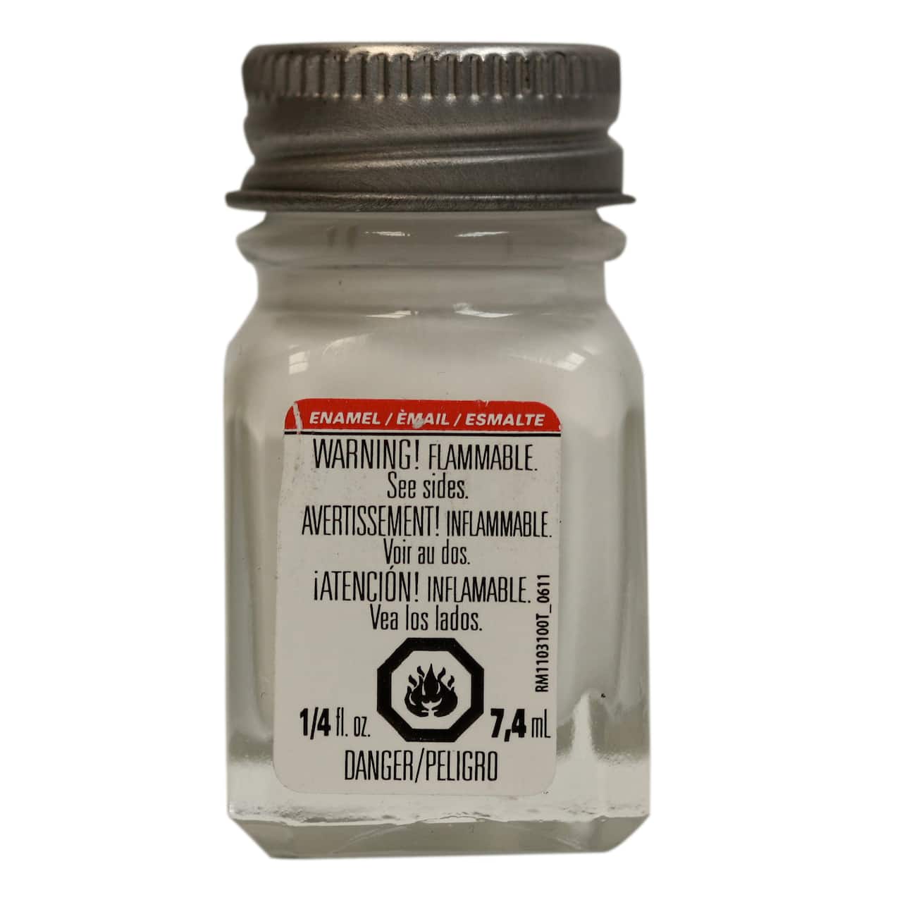 Pintura de esmalte Testors, blanco mate, botella de 1/4 oz