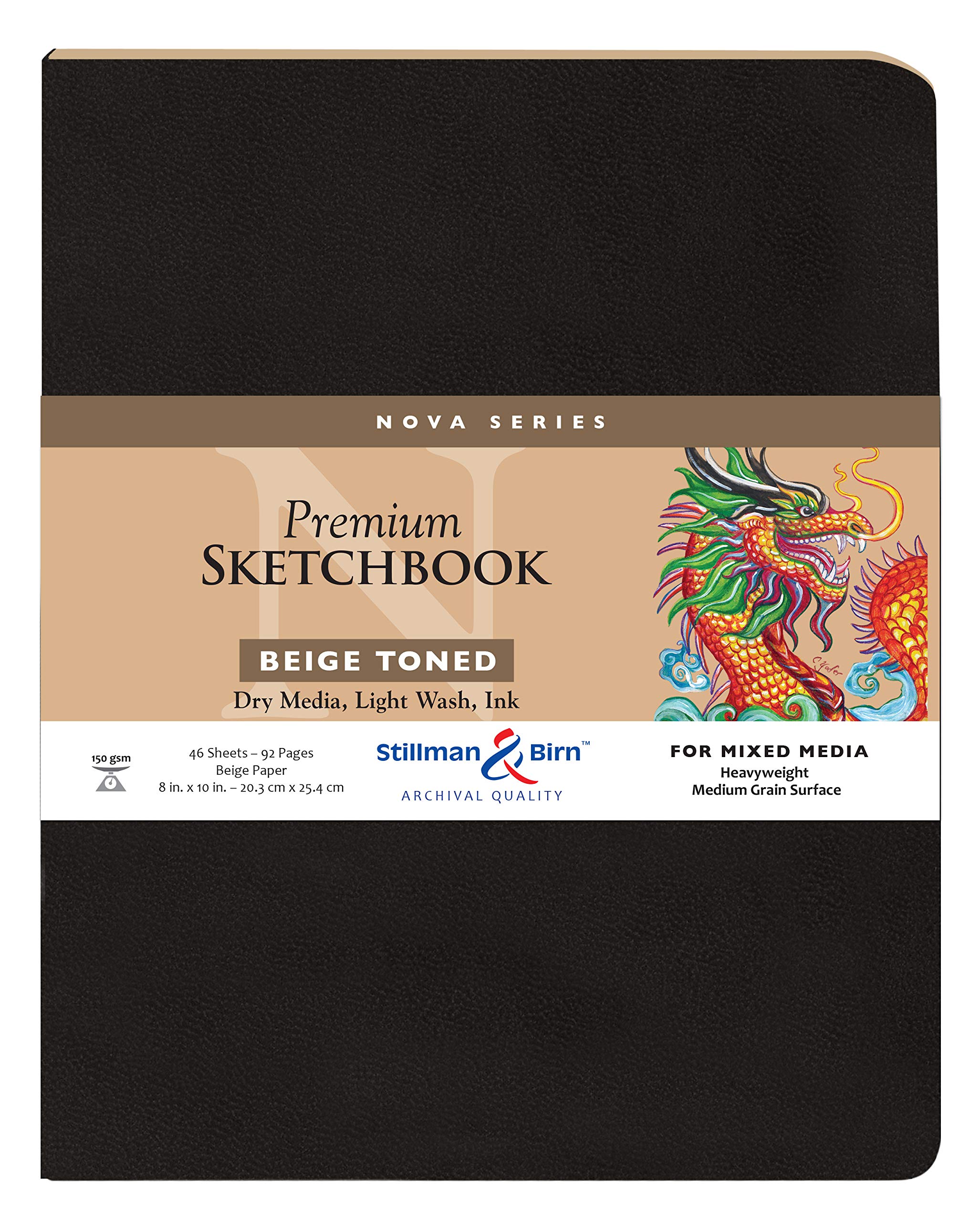 Serie Nova de Stillman & Birn: cuaderno de bocetos de tapa blanda, formato vertical, 8 x 10, papel beige de 150 g/m²