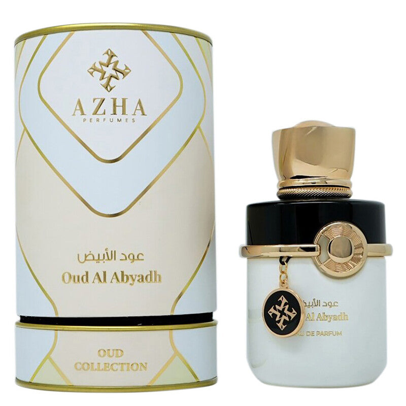 Azha Oud Al Abyadh Eau de Parfum Men Smoky Oud Leather Scent 3.3 oz Spray