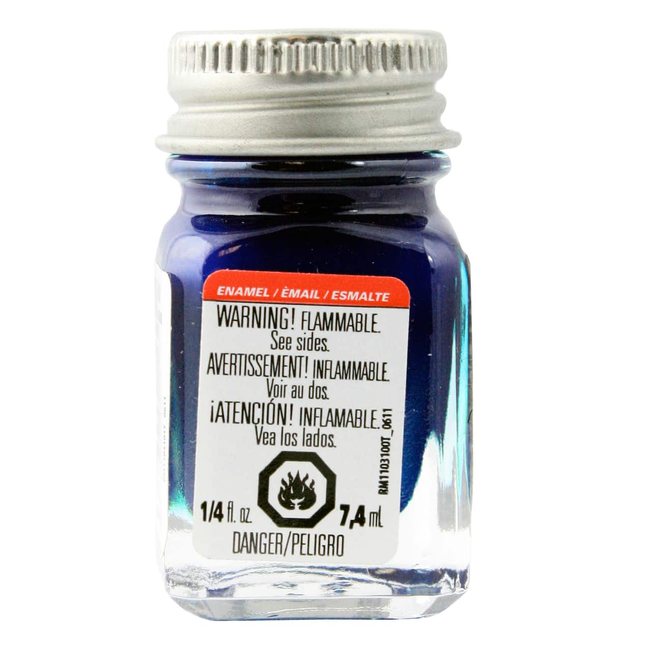 Peinture émaillée Testors - Flocons métalliques bleu métallisé, bouteille de 1/4 oz