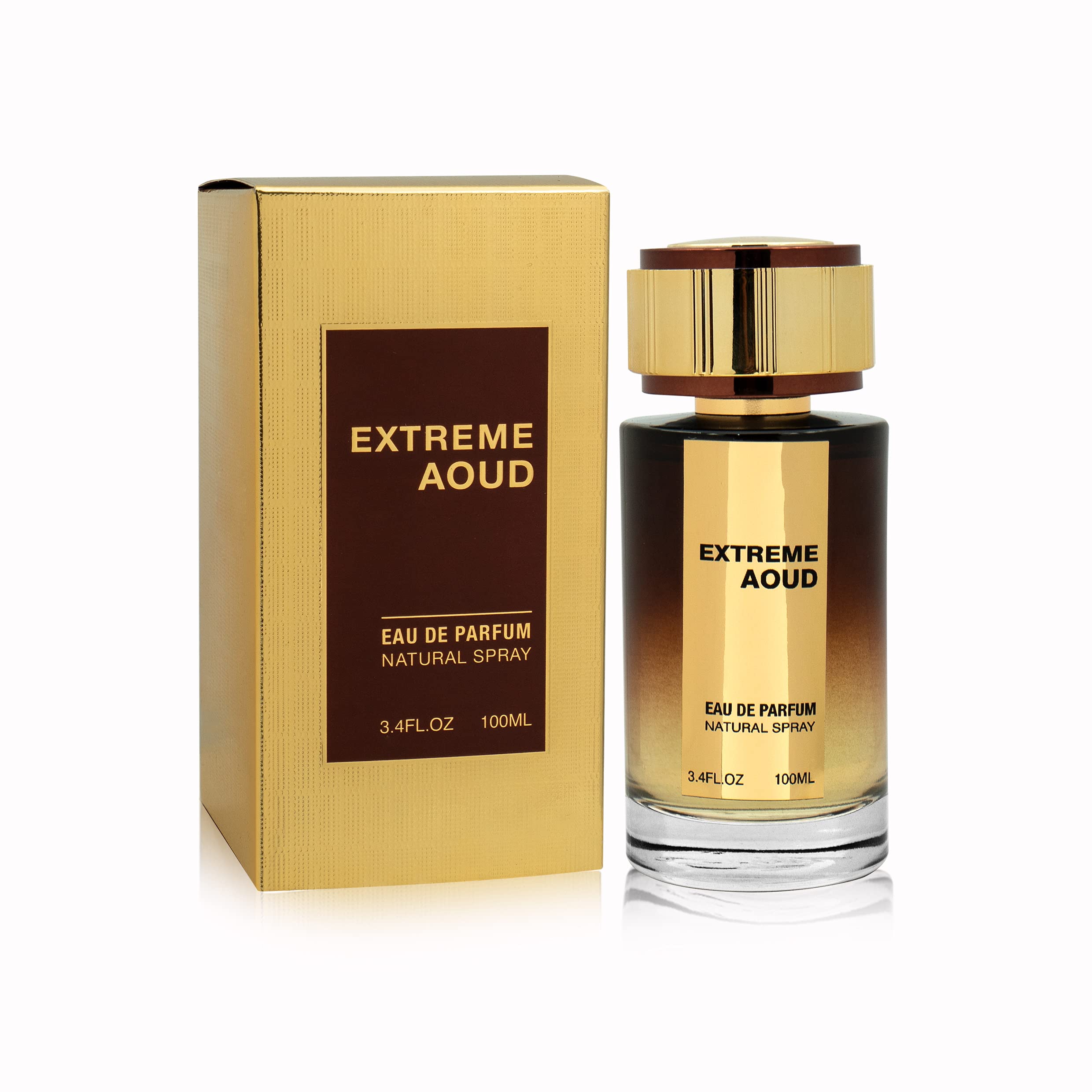 Fragrance World Extreme Aoud Eau de Parfum Spray para unisex, 3,4 onzas líquidas (100 ml)
