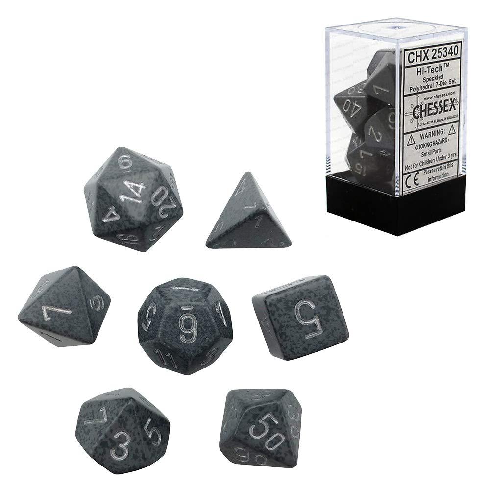 Dados - Moteados - Poly Sets Chessex Poly Set Hi-Tech (7)
