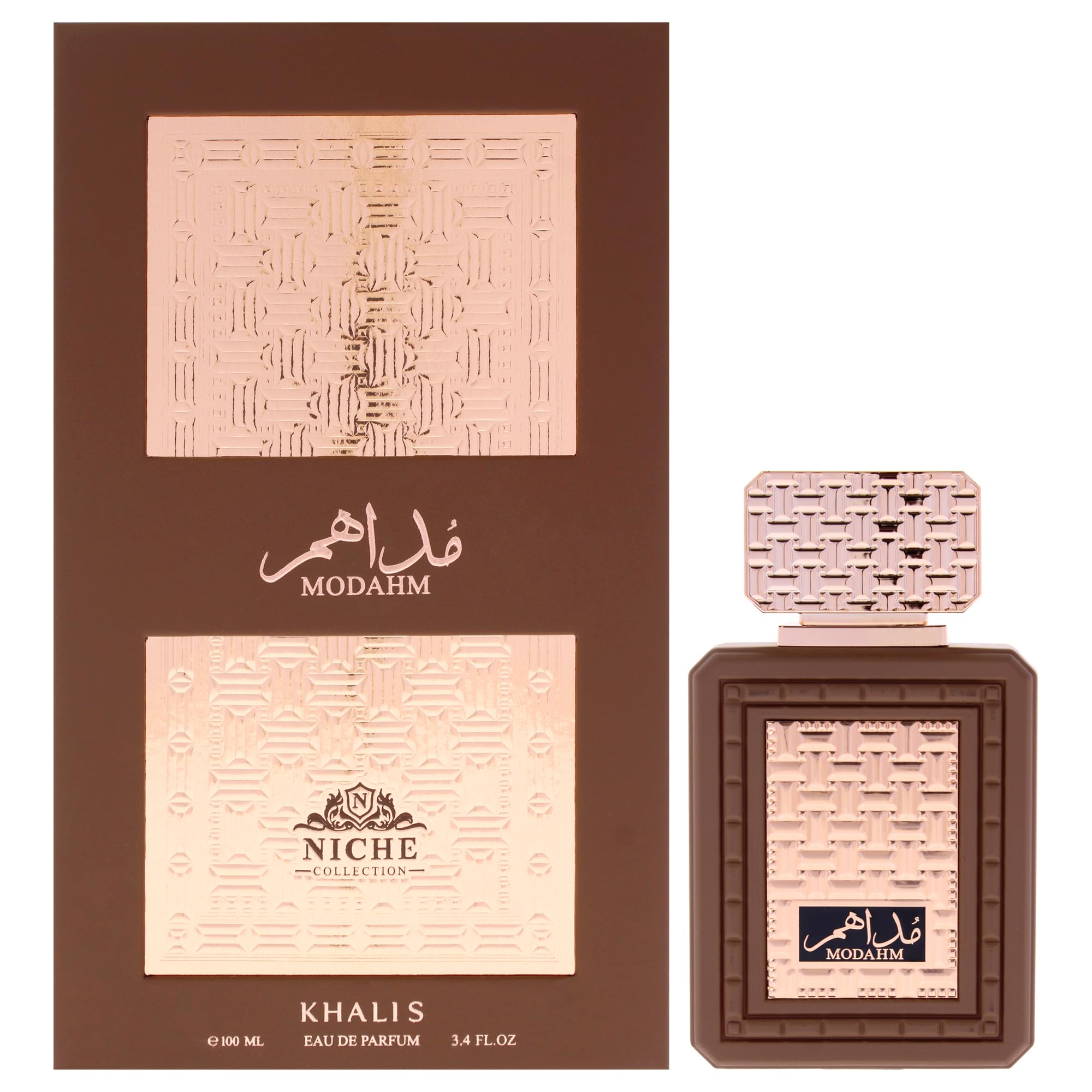 Khalis Modahm Niche Collection Eau de Parfum for Men, Oriental Floral Fragrance with Plum Lavender and Tonka Bean, 3.4 oz Spray