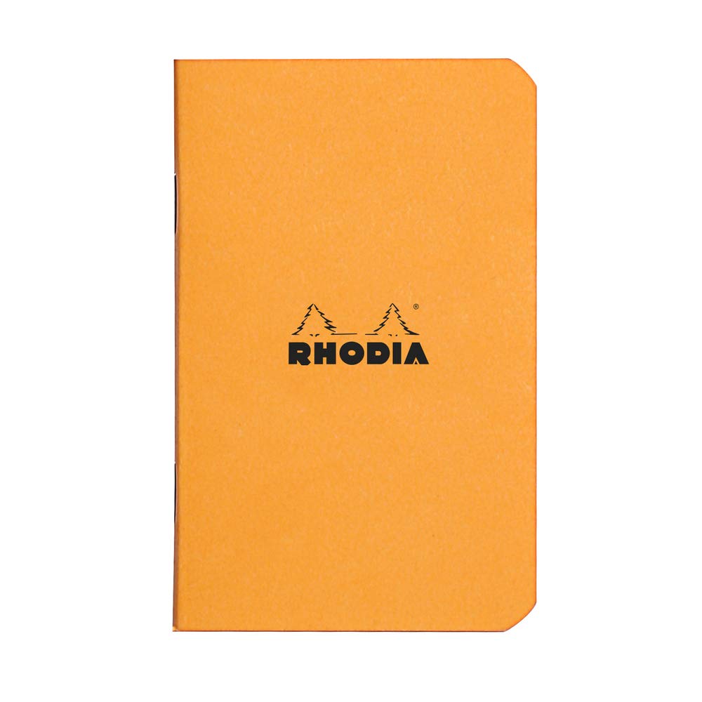 Rhodia Slim Staplebound Notebook - Graph 24 sheets - 3 x 4 3/4 - Orange cover