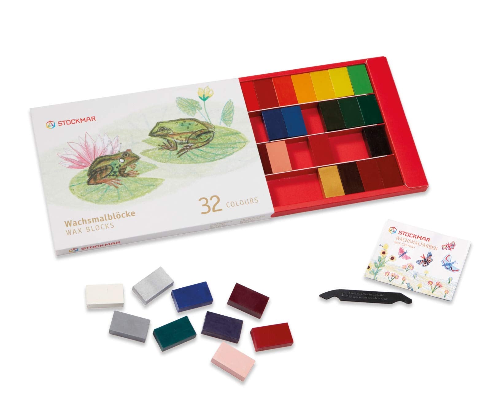 Crayones de cera de abeja Stockmar, 32 colores