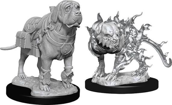 D&D Nolzur's Marvelous Miniatures Mastiff & Shadow Mastiff, 2-Pack Figures