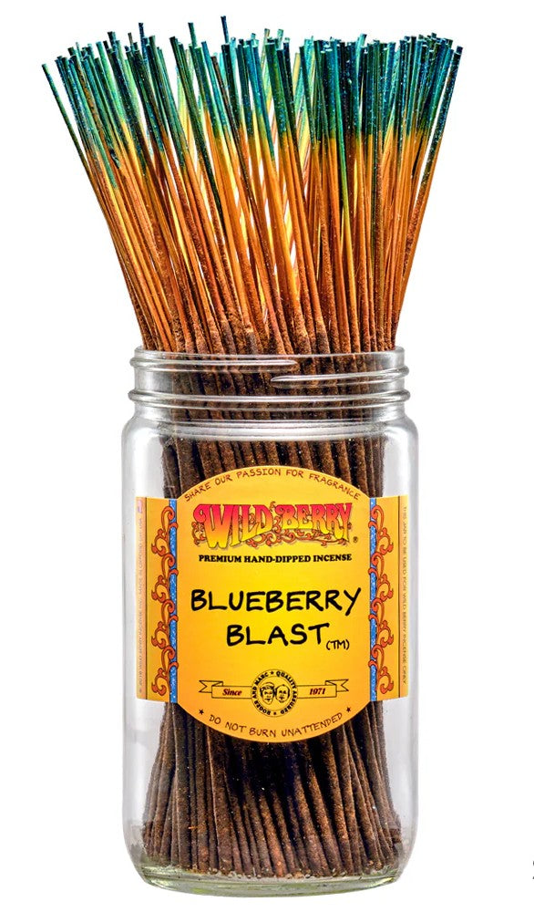 Wild Berry Blueberry Blast Incense Sticks, 100 Count Hand-Dipped Aromatic Incense