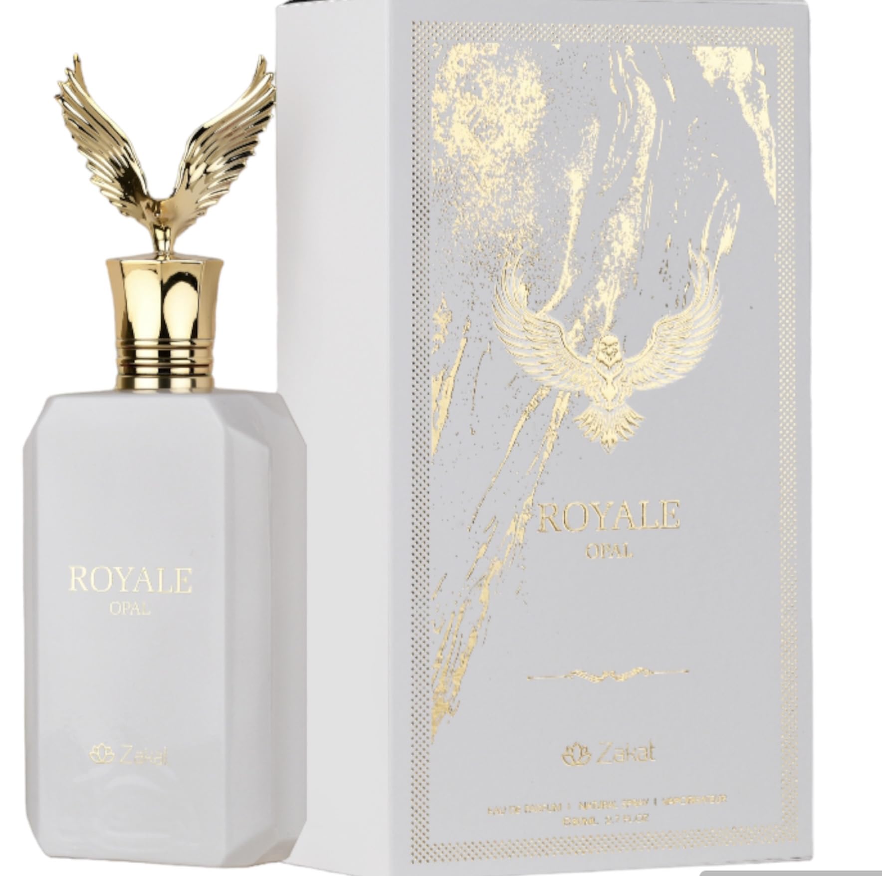 Zakat Royale Opal Eau de Parfum Spray para unisex, 2,7 onzas líquidas (80 ml)