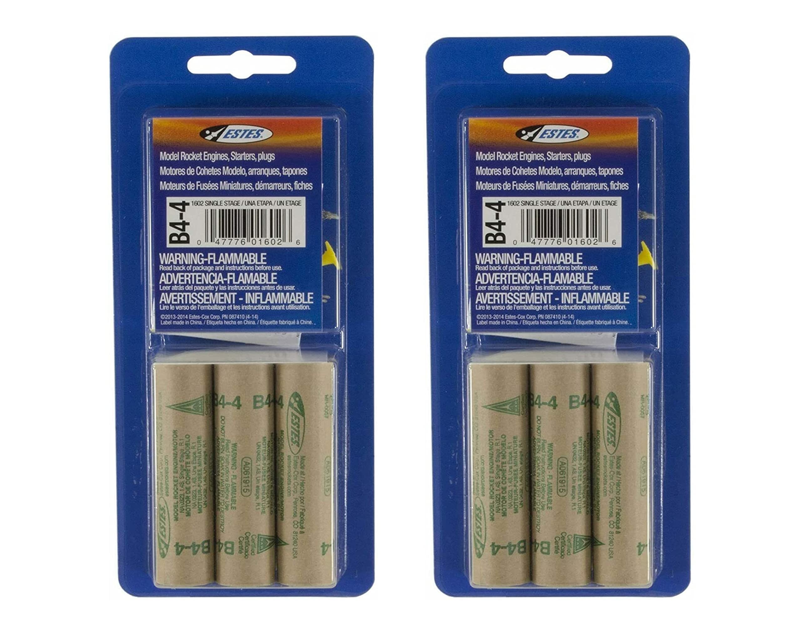 Estes B4-4 - 2 Packs of 3 for 6 Engines/Motors with Starters
