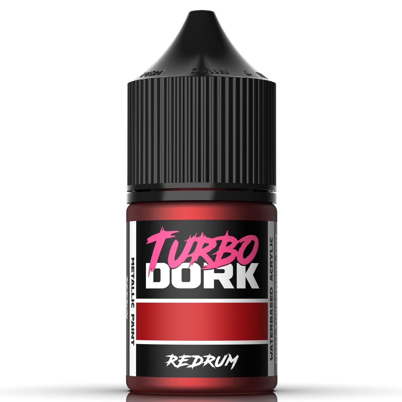 Turbo Dork Redrum Metallic Acrylic Paint 22ml Bottle - Water-based Non-Toxic Metallic Finish Paint