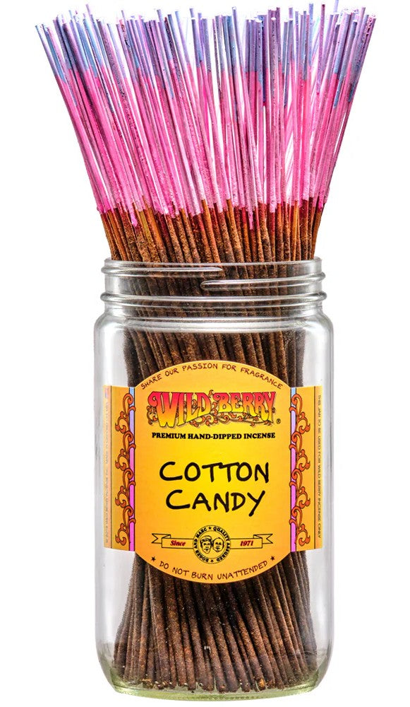 Wild Berry Cotton Candy Incense Sticks, 100 Count Hand-Dipped Aromatic Incense