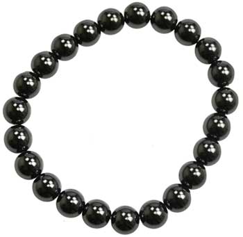 Hematite Power Stone Stretch Bracelet with 1/4" Round Beads, One Size Fits Most