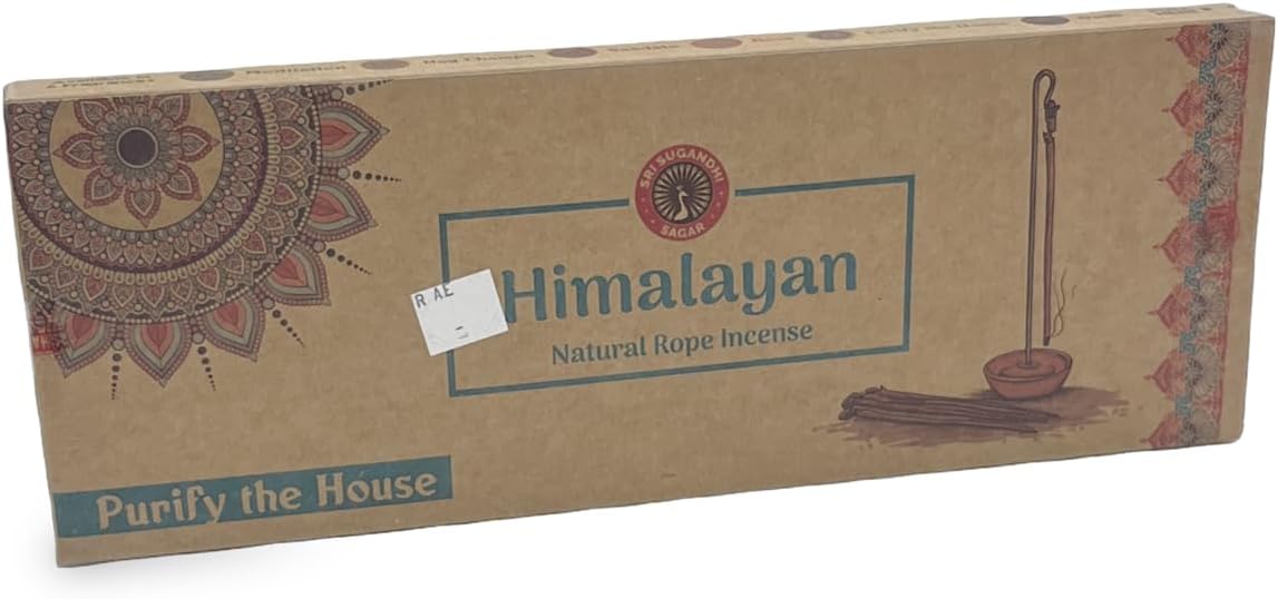 Himalayan Natural Rope Incense Gift Box Kit - Handcrafted for Meditation, Yoga, Relaxation & Aromatherapy (Purify the House)