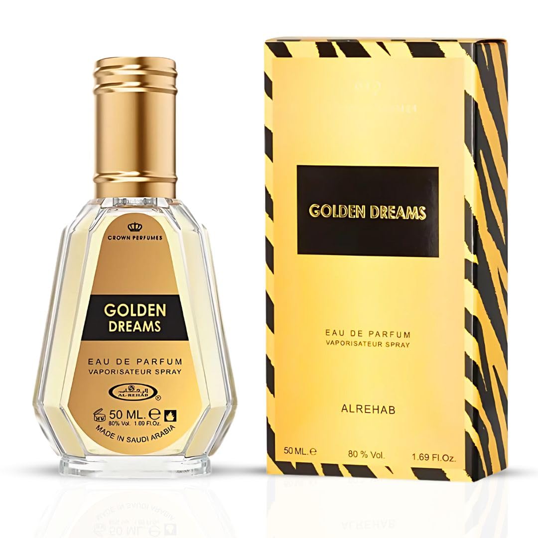 Al Rehab Golden Dreams Eau de Parfum Spray 1.69 Fl Oz (50 ml)