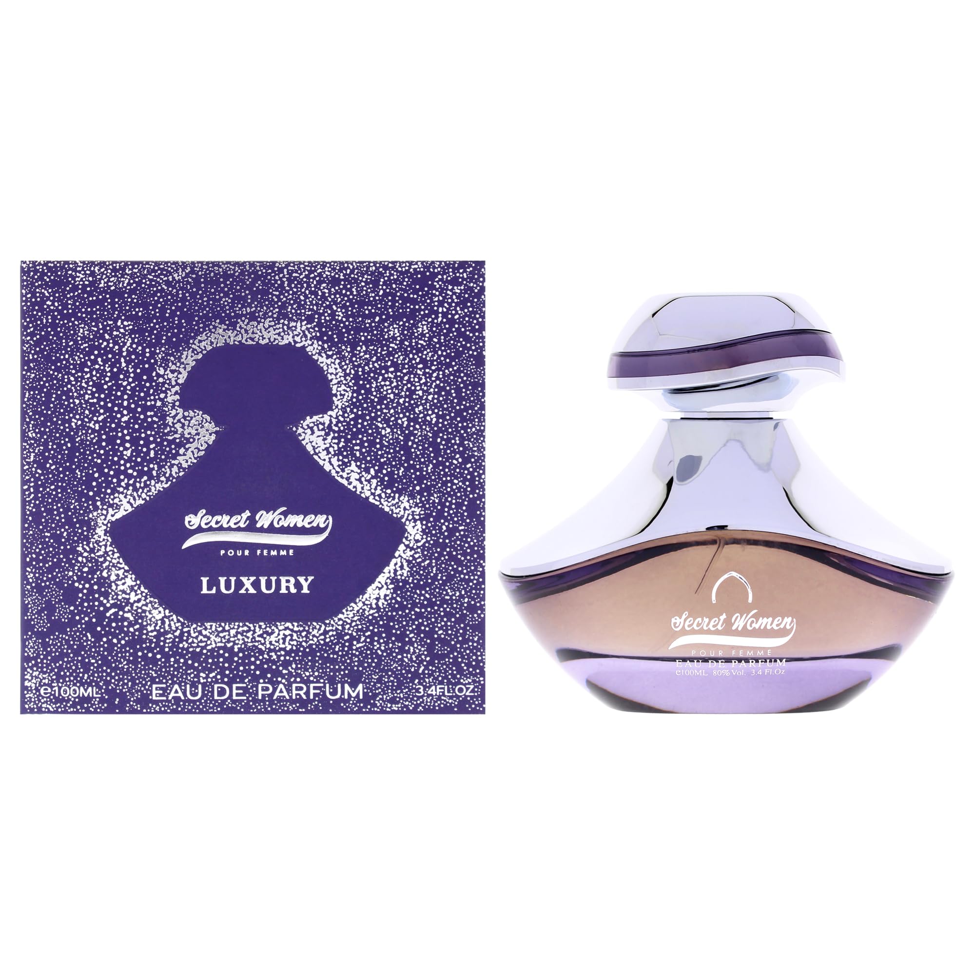 Khalis Secret Women Luxury Collection Eau de Parfum for Women, Oriental Floral Fragrance with Citrus Jasmine Oud and Vanilla, 3.4 oz Spray