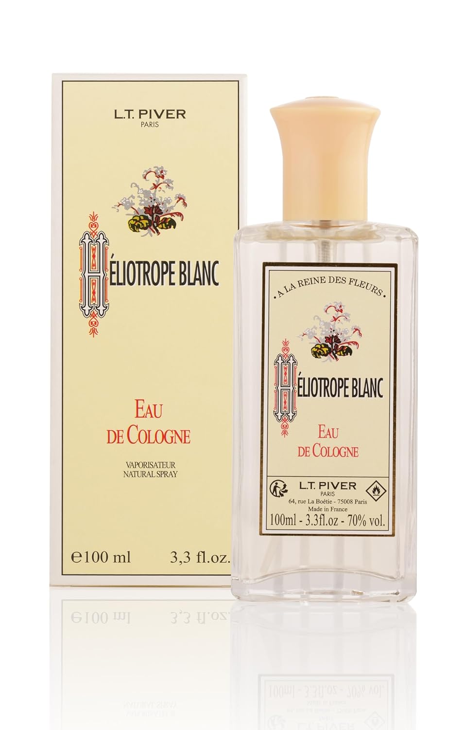 L.T. Piver Heliotrope Blanc Eau de Toilette for Women, Floral, 3.3 Oz