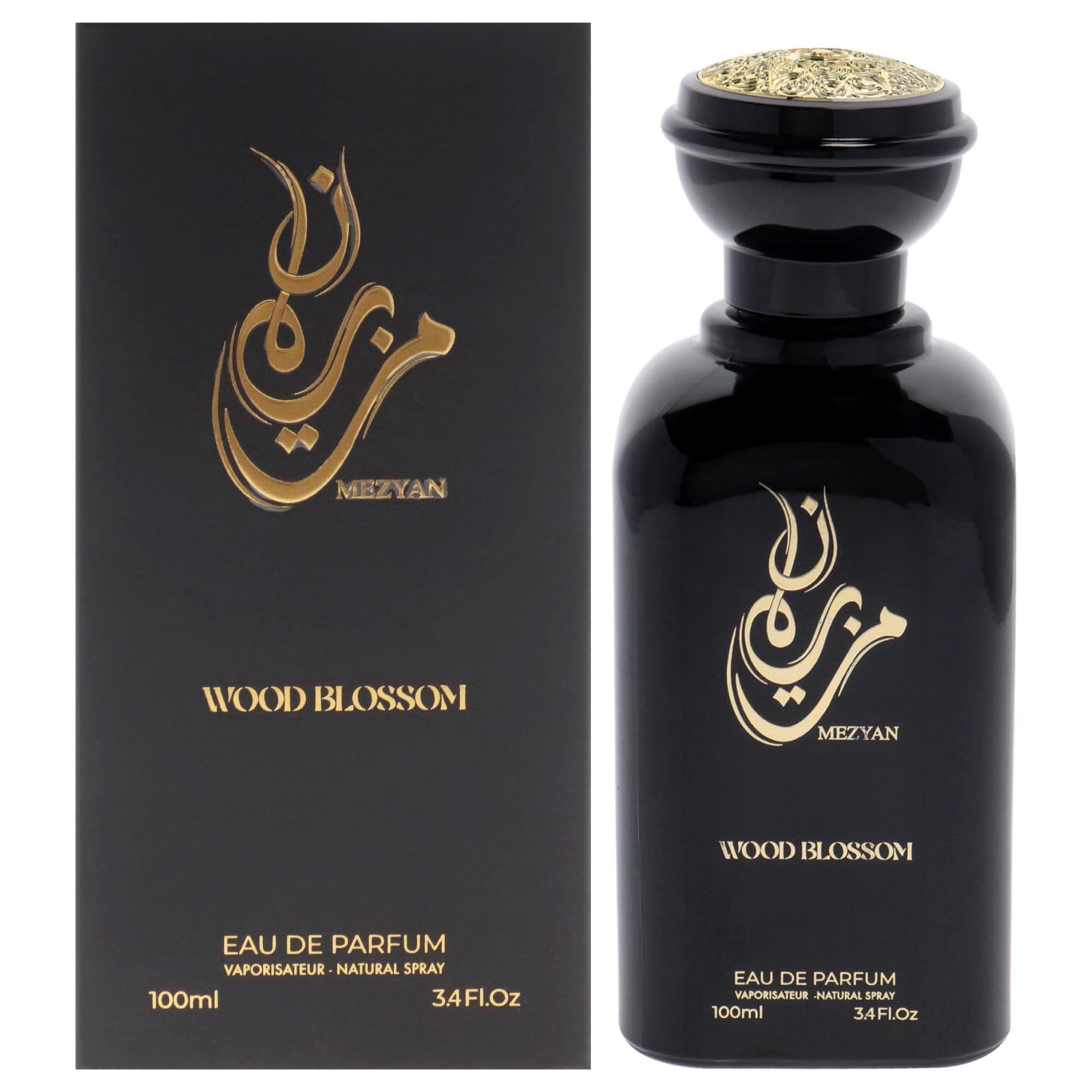 Sezan Mezyan Wood Blossom Eau de Parfum Unisex, Sweet Fruity Floral Fragrance with Rose Patchouli and Musk, 3.4 oz Spray