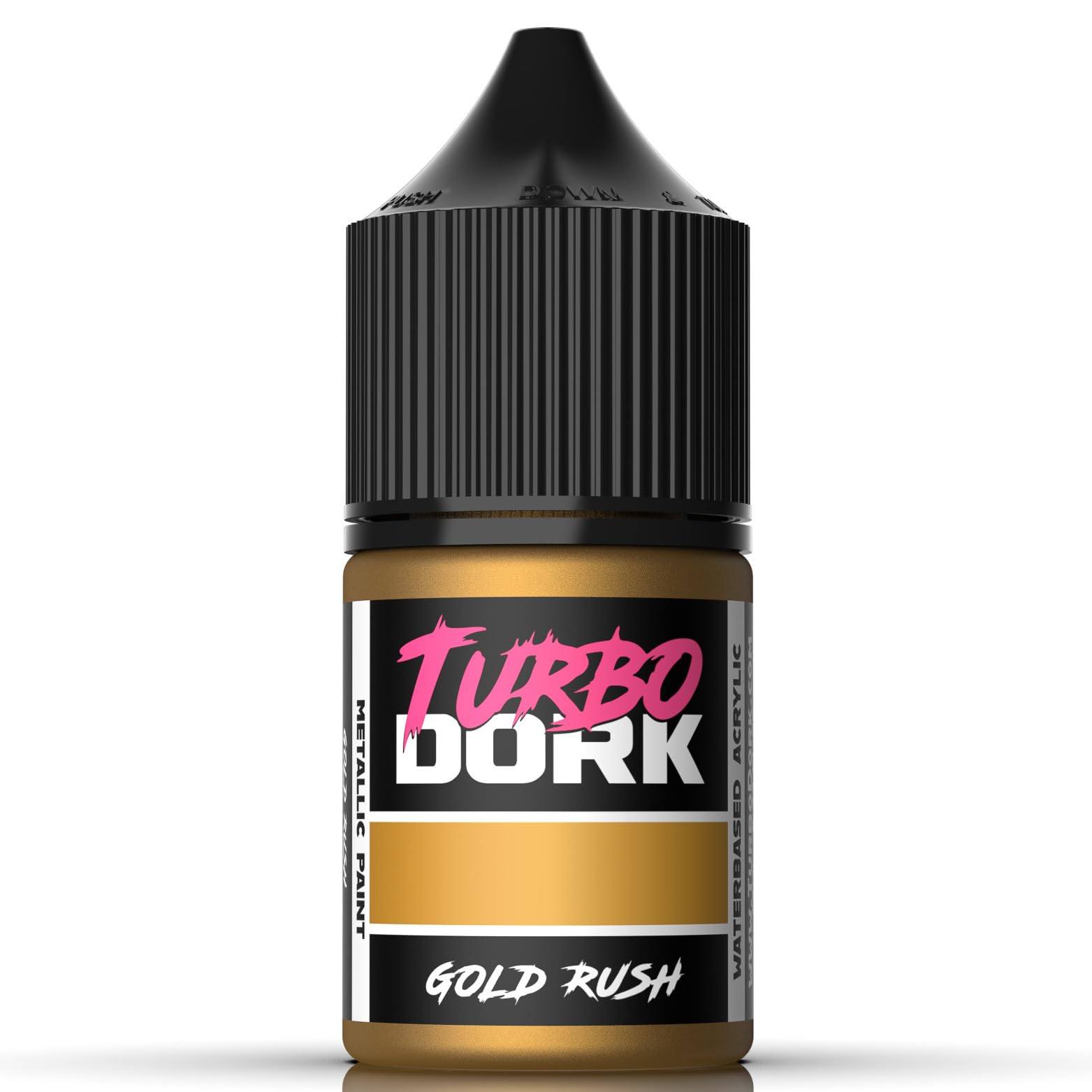Turbo Dork Gold Rush Metallic Acrylic Paint 22ml Bottle - Water-based Non-Toxic Metallic Finish Paint