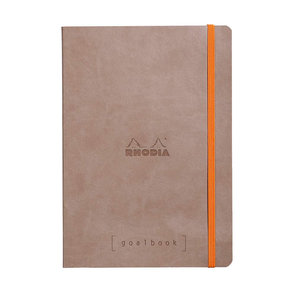 Cuaderno de tapa blanda Rhodia Goalbook - Cuadrícula de puntos, 224 páginas numeradas - 6 x 8 1/4 - Taupe