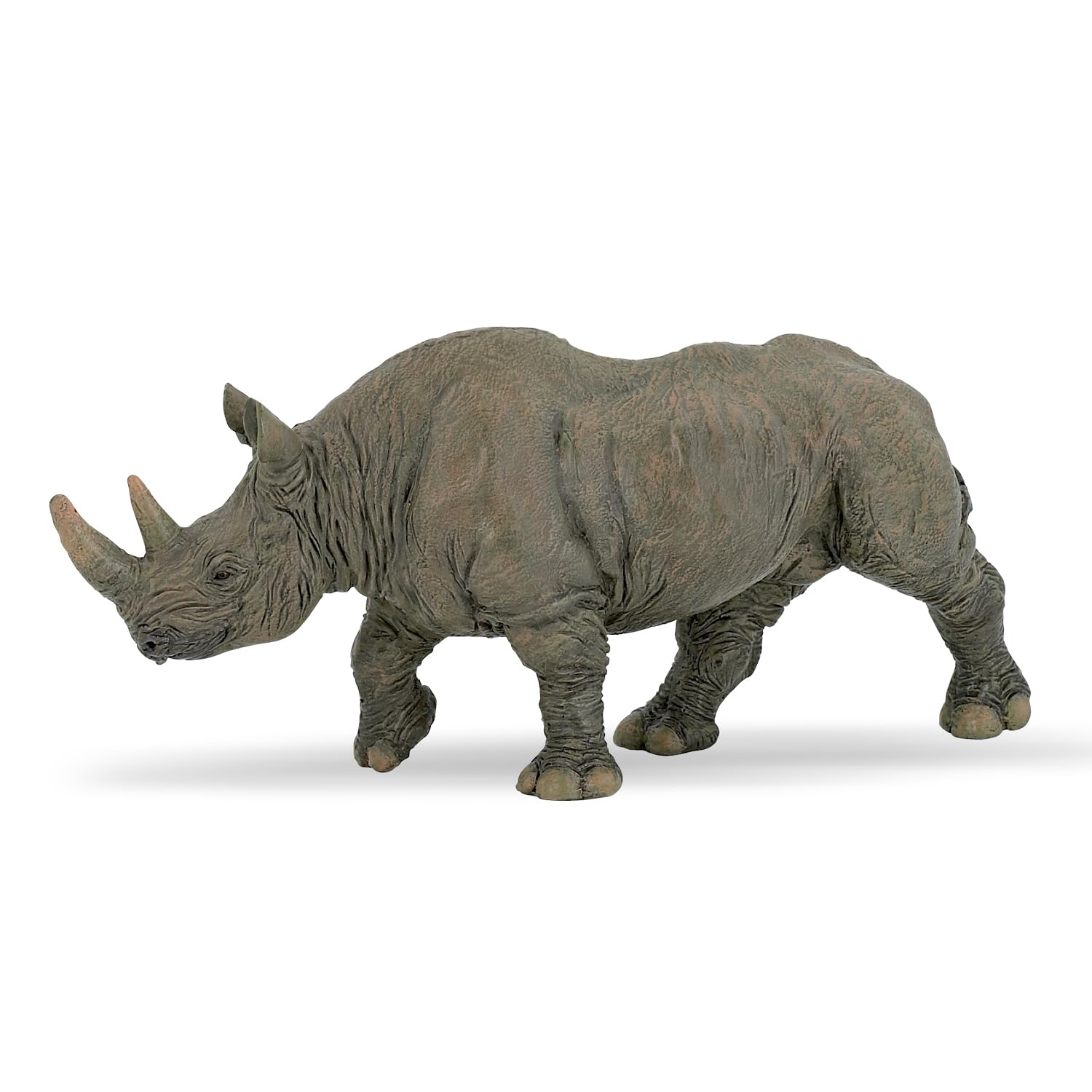 Papo Black Rhinoceros Hand Painted Figurine - Heirloom Quality Collectible No. 50066