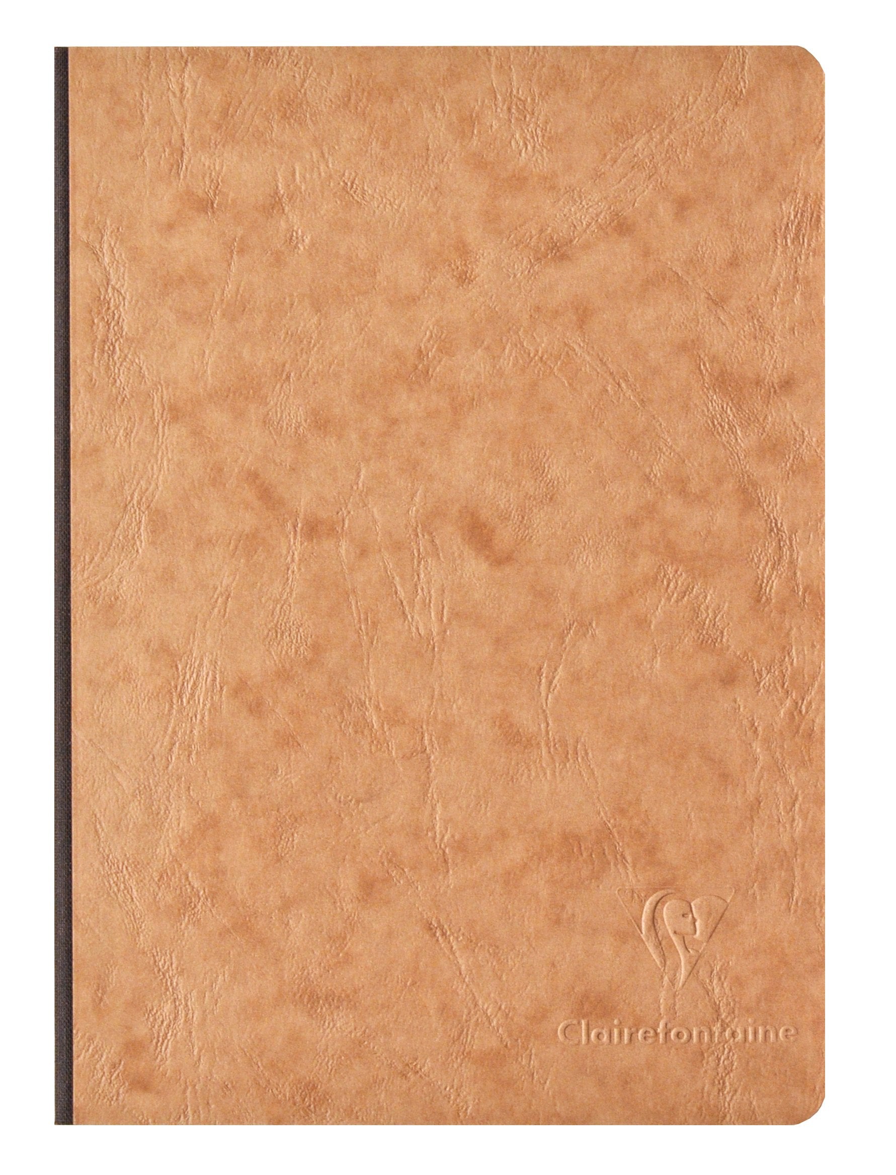 Cuaderno Clairefontaine de tapa dura con cierre elástico - Rayado, 96 hojas - 6 x 8 1/4 - Marrón