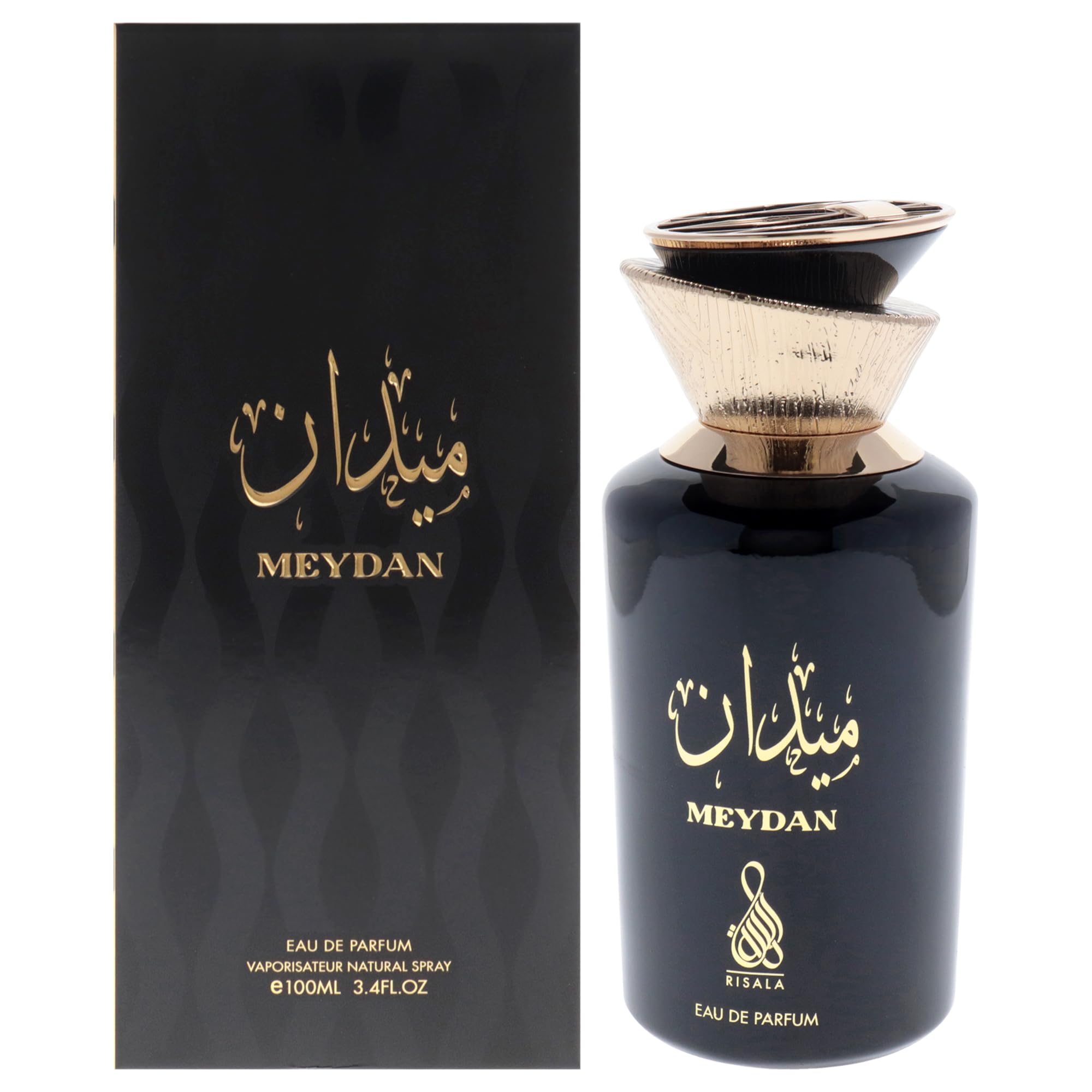 Risala Meydan Eau de Parfum Unisex, Fruity Woody Floral Fragrance with Apple Pineapple Rose and Patchouli, 3.4 oz Spray