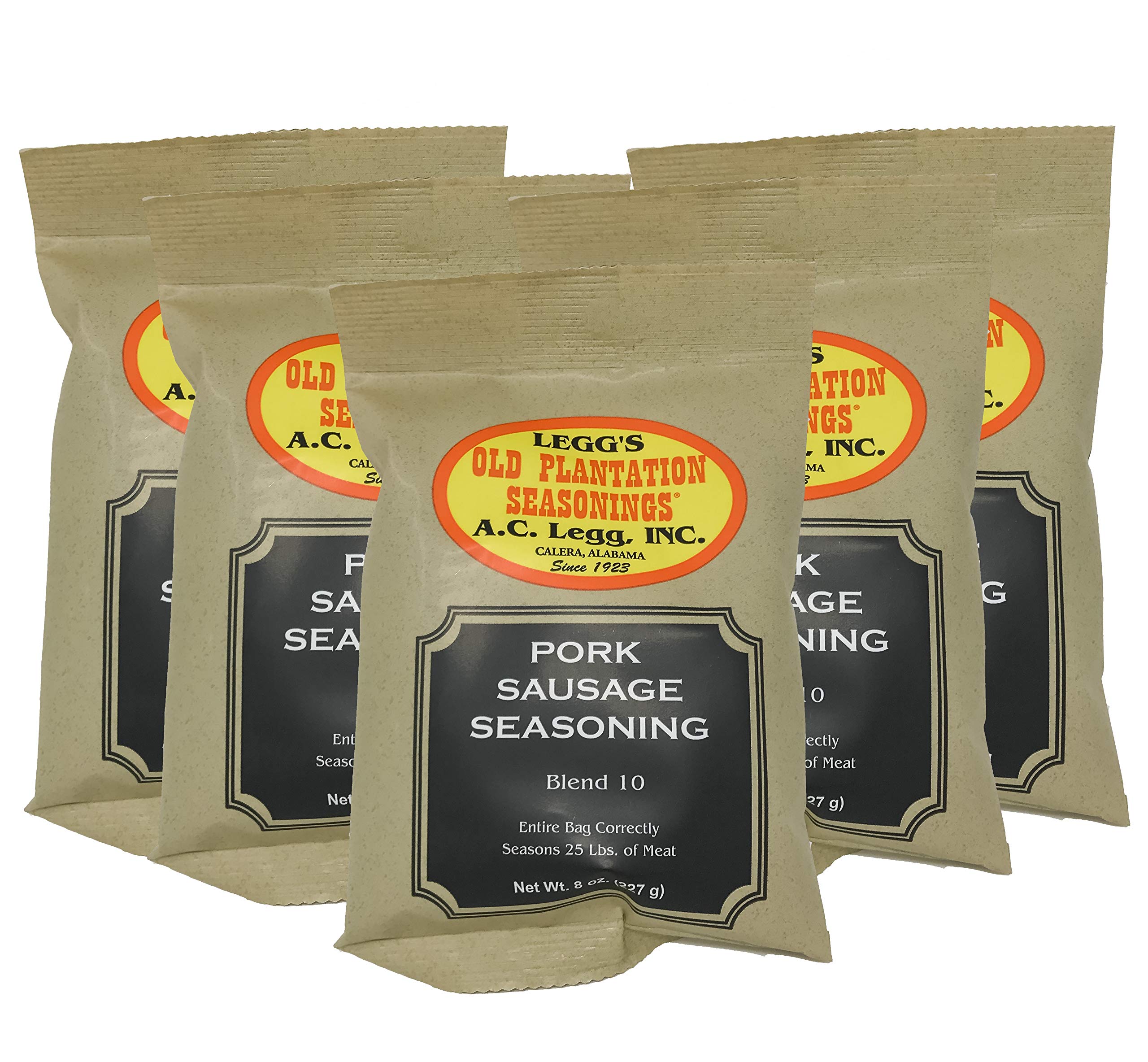 Condimento para salchichas de cerdo AC Legg n.° 10, 8 oz, paquete de 5