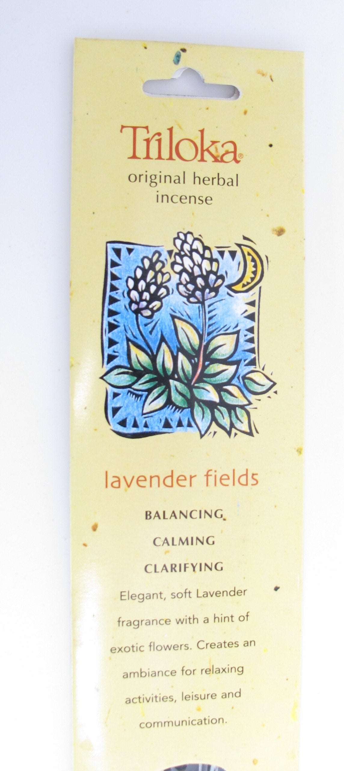 Incienso herbal Triloka, 10 varillas, campos de lavanda