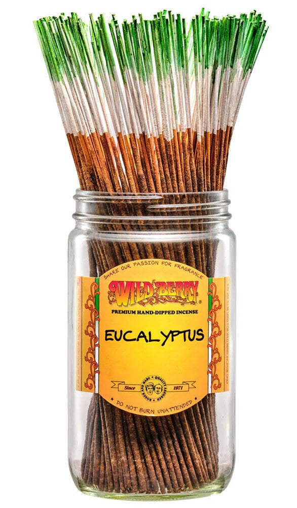 Wild Berry Eucalyptus Incense Sticks, 100 Count Hand-Dipped Aromatic Incense