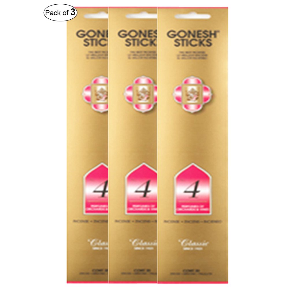 Incienso Gonesh n.º 4: Perfumes de huertos y viñas (paquete de 20 varillas) (paquete de 3)