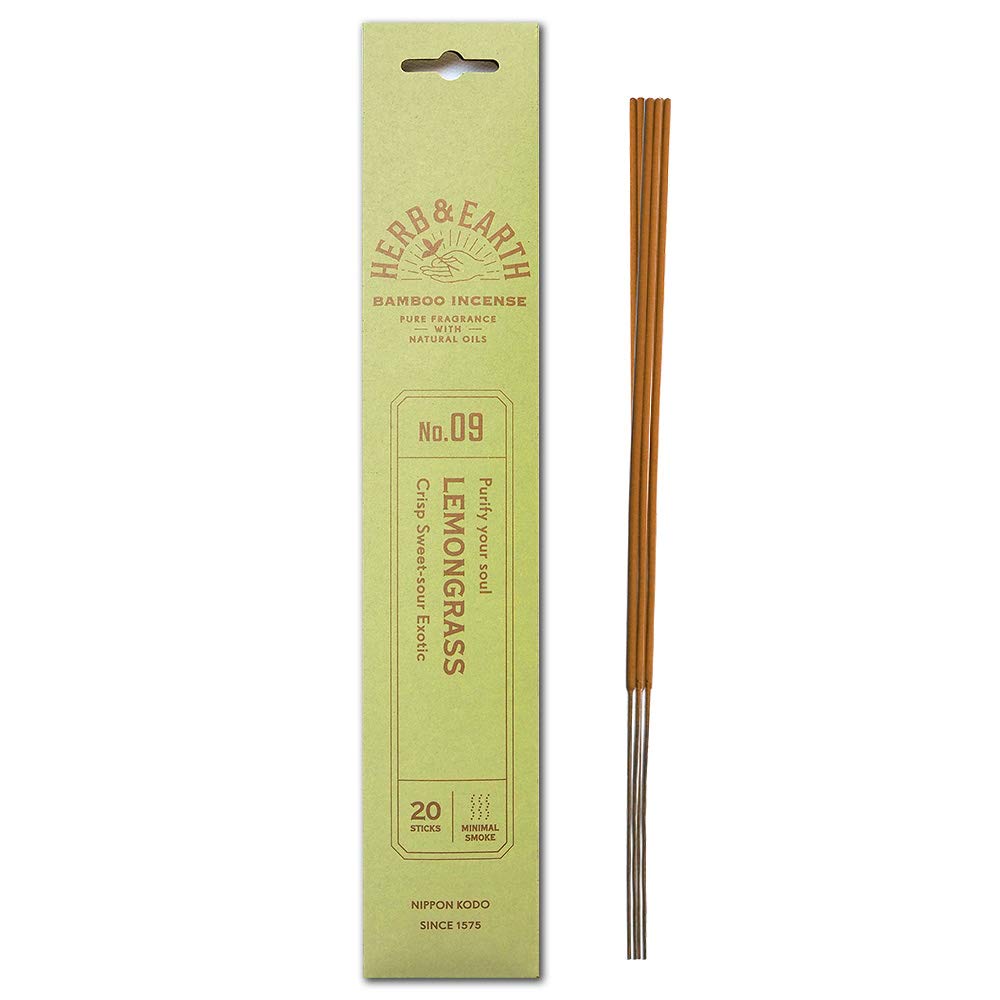 Incienso de bambú japonés Herb and Earth, limoncillo, 20 varillas