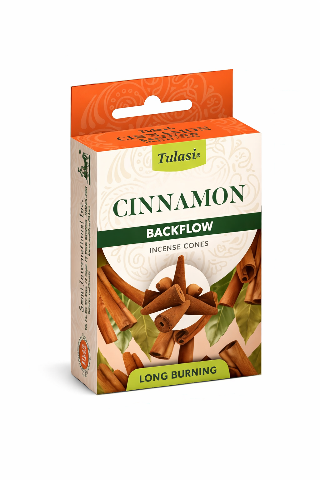 Tulasi Backflow Incense Cones, Cinnamon - 10 Count Pack