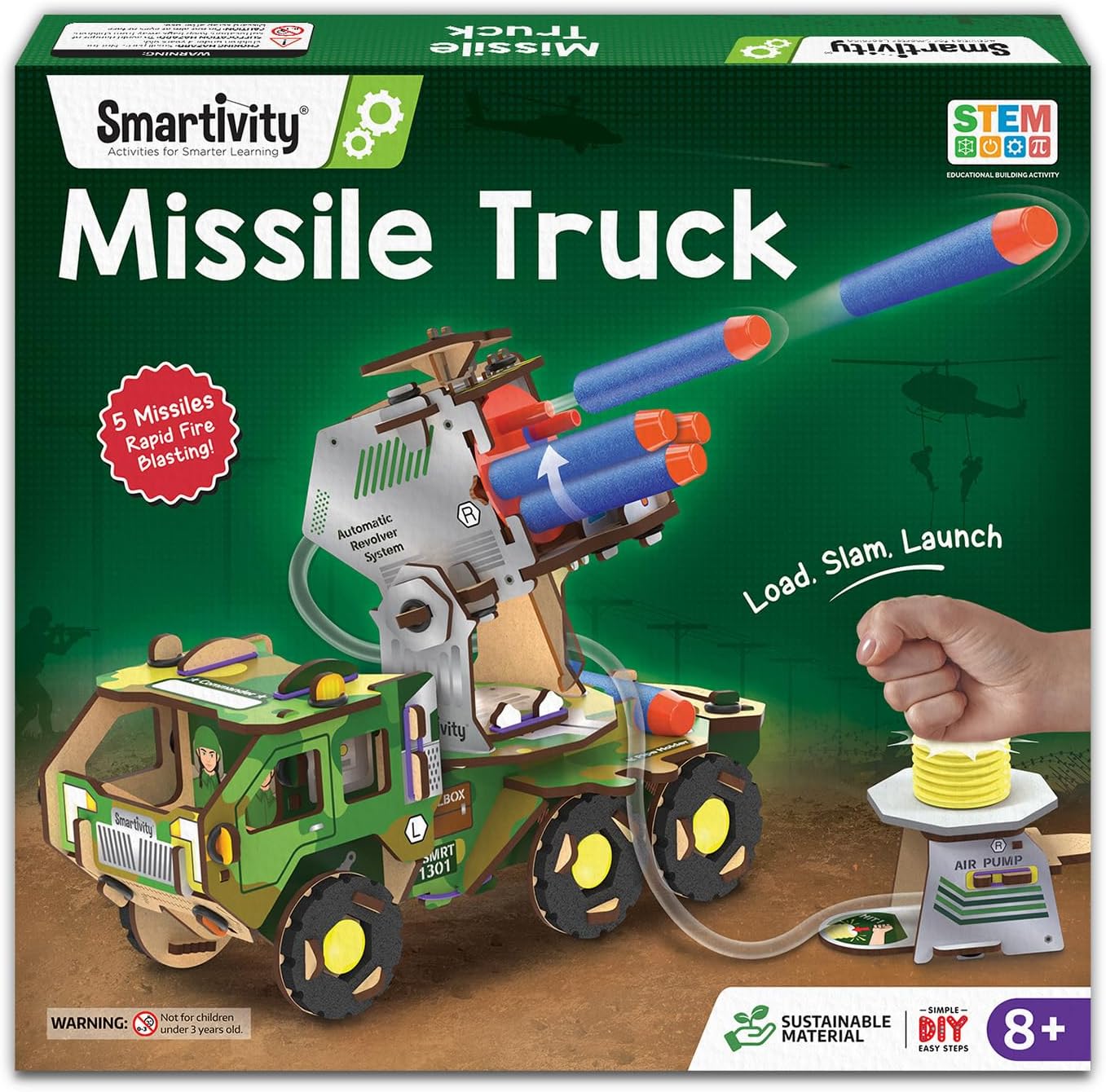 Smartivity DIY Missile Truck STEM Building Kit with Foam Missiles