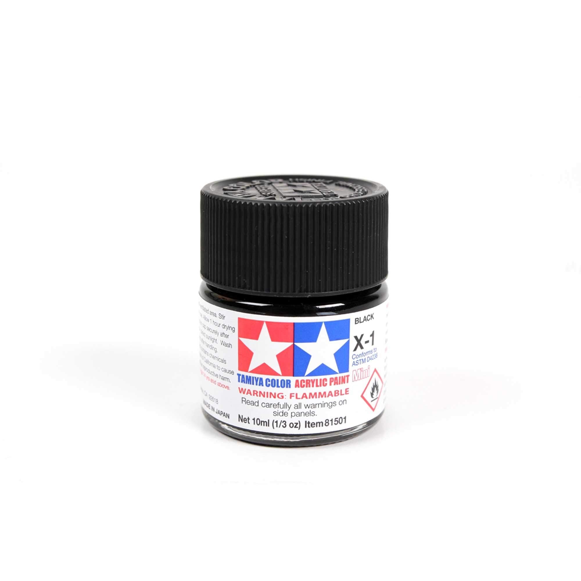 Peinture acrylique Tamiya X-1 Noir brillant 23 ml