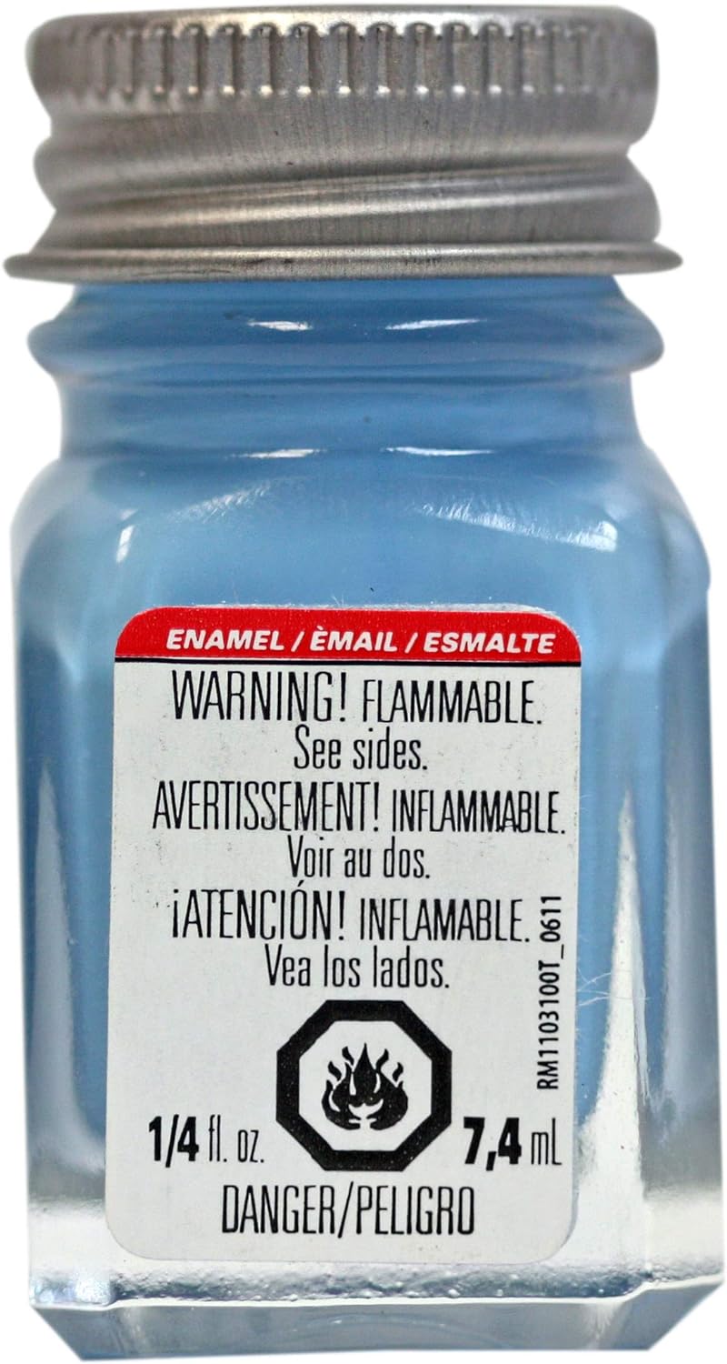 Pintura de esmalte Testors, azul mate, botella de 1/4 oz