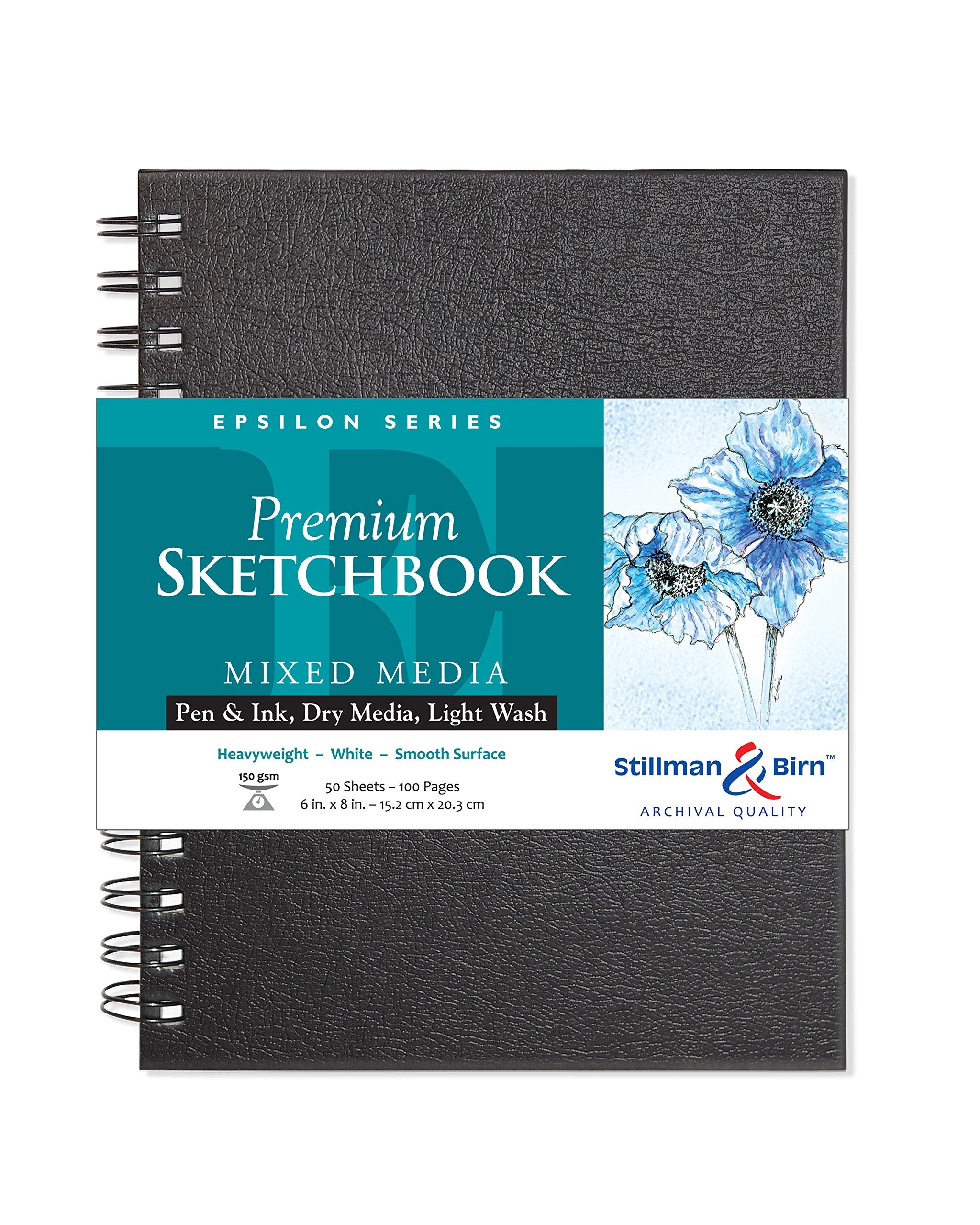 Serie Epsilon de Stillman & Birn: cuaderno de bocetos encuadernado con alambre, vertical, 6 x 8, papel blanco de 150 g/m²