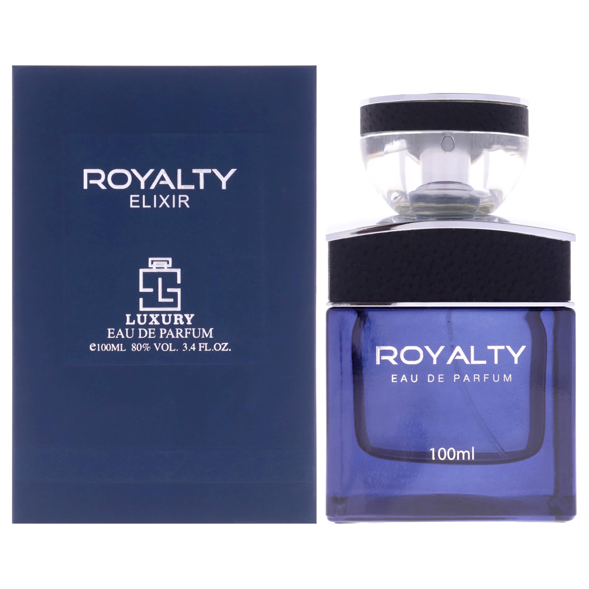 Khalis Royalty Elixir Luxury Collection Eau de Parfum for Men, Oriental Floral Fragrance with Liquorice Pepper Woods and Musk, 3.4 oz Spray