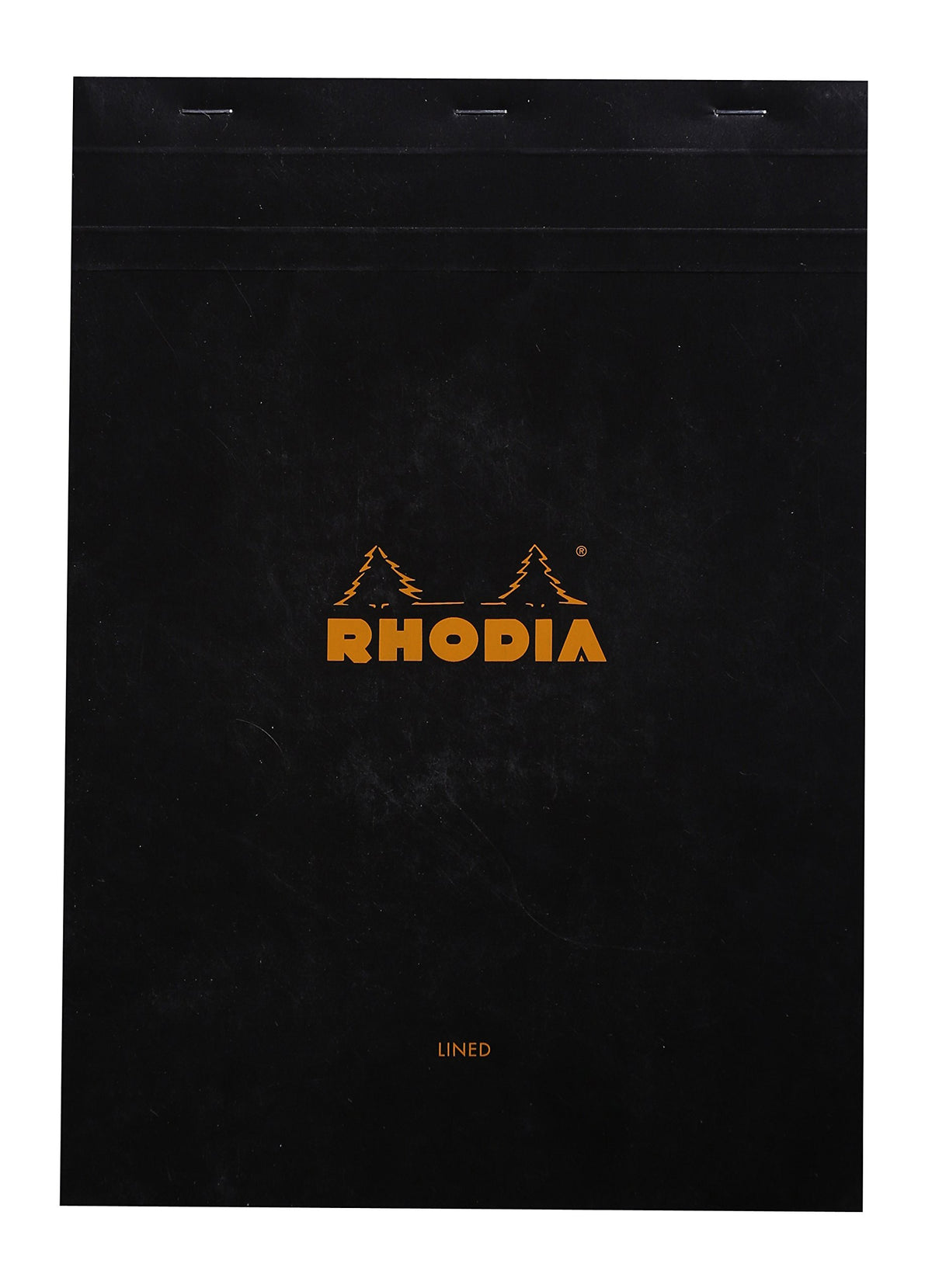 Bloc de notas Rhodia con grapas n.º 18, tamaño A4 (8,25 x 11,75 pulgadas), con líneas, color negro
