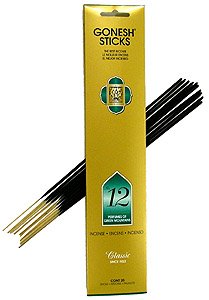 Incienso Gonesh, perfumes clásicos de las montañas verdes n.º 12, juego de 5, 20 varillas cada una (100 varillas en total)