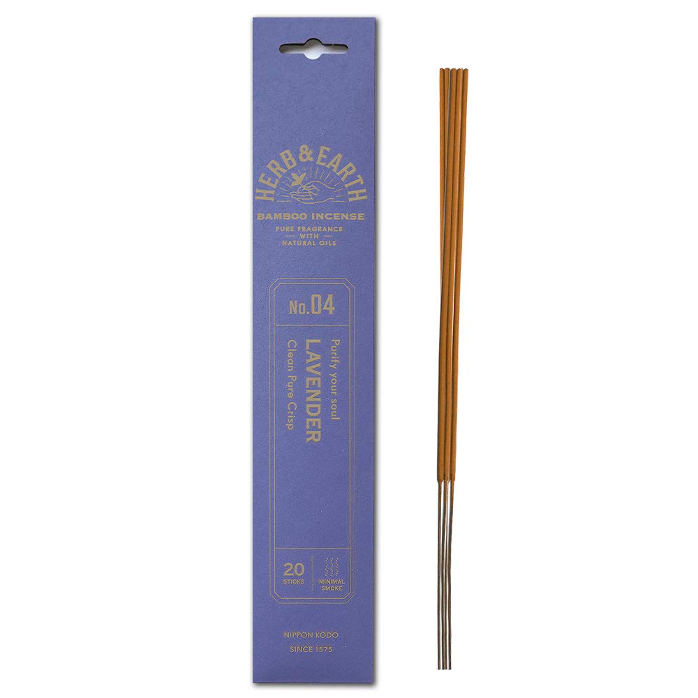 Incienso de bambú japonés Herb and Earth, lavanda, 20 varillas