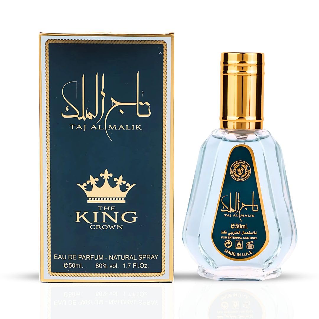 Ard Al Zaafaran Taj Al Malik The King Crown EDP for Men, Citrus Spice, 1.7 Oz